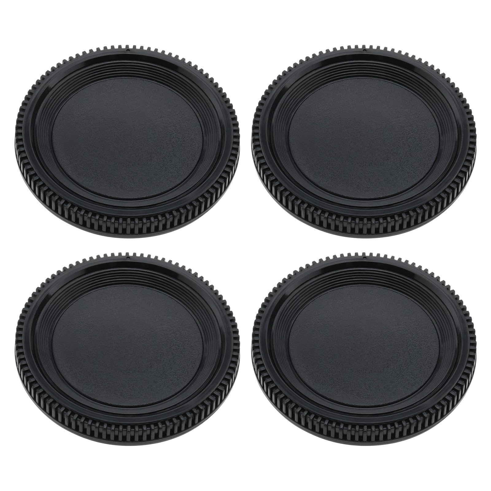 OTOTEC 4 Pcs F mount Plastic Body Cap Camera Protector Dust Cap Compatible with Nikon F Mount Film or Digital SLR camera Black