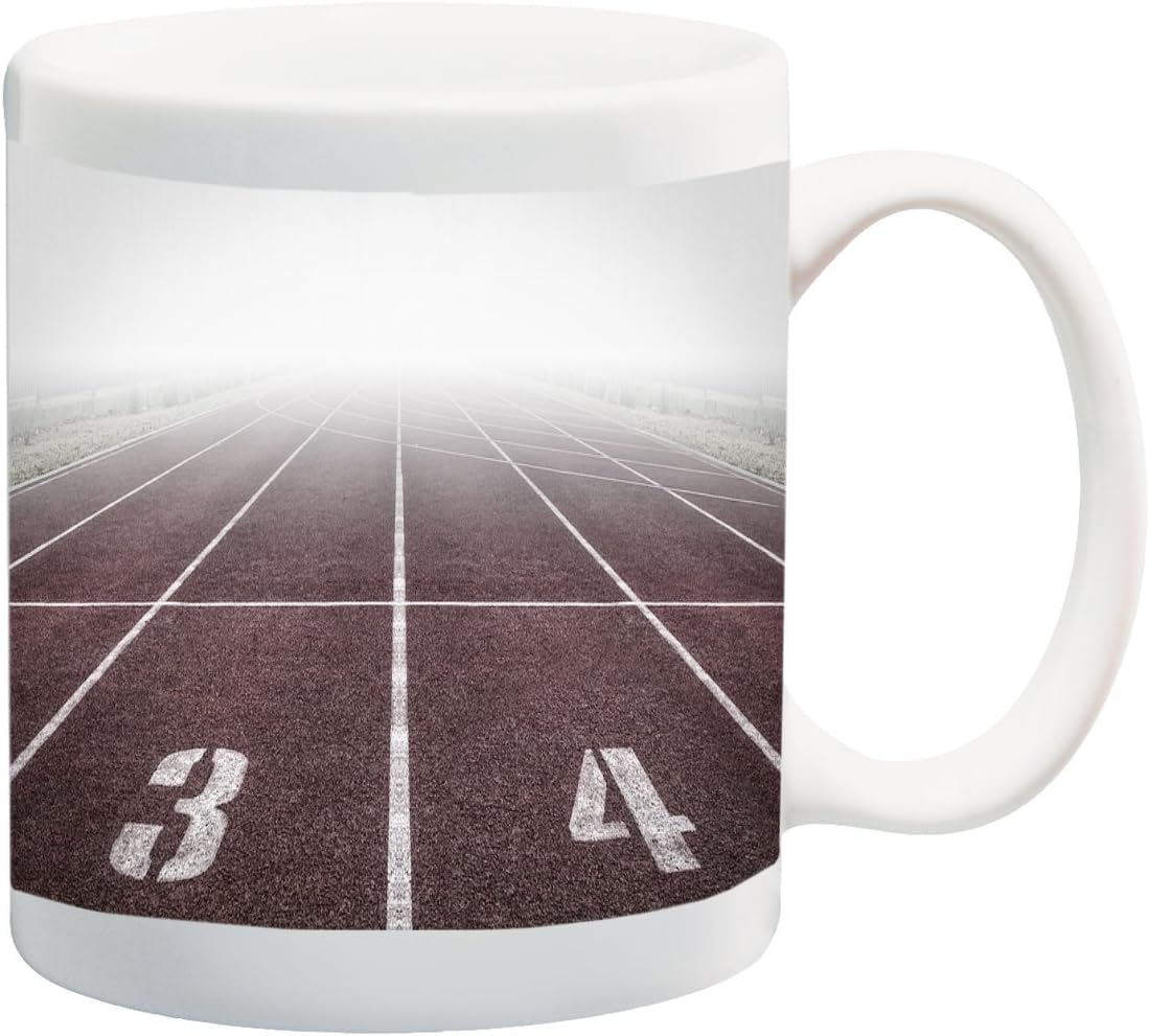 Track and Field Run Running Race 11 ounce Ceramic Coffee Mug Tea Cup by Moonlight Printing