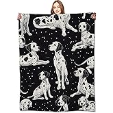VODRM Dalmatian Blanket Cute Dog Throw Blankets with Black and White Puppy,Birthday Gifts for Kids Adult & Pet Lovers,Lightweight Soft Fleece,for Sofa Couch Bed Room Decor 50x60in