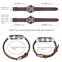 BISONSTRAP Watch Strap 22mm, Vintage Leather
