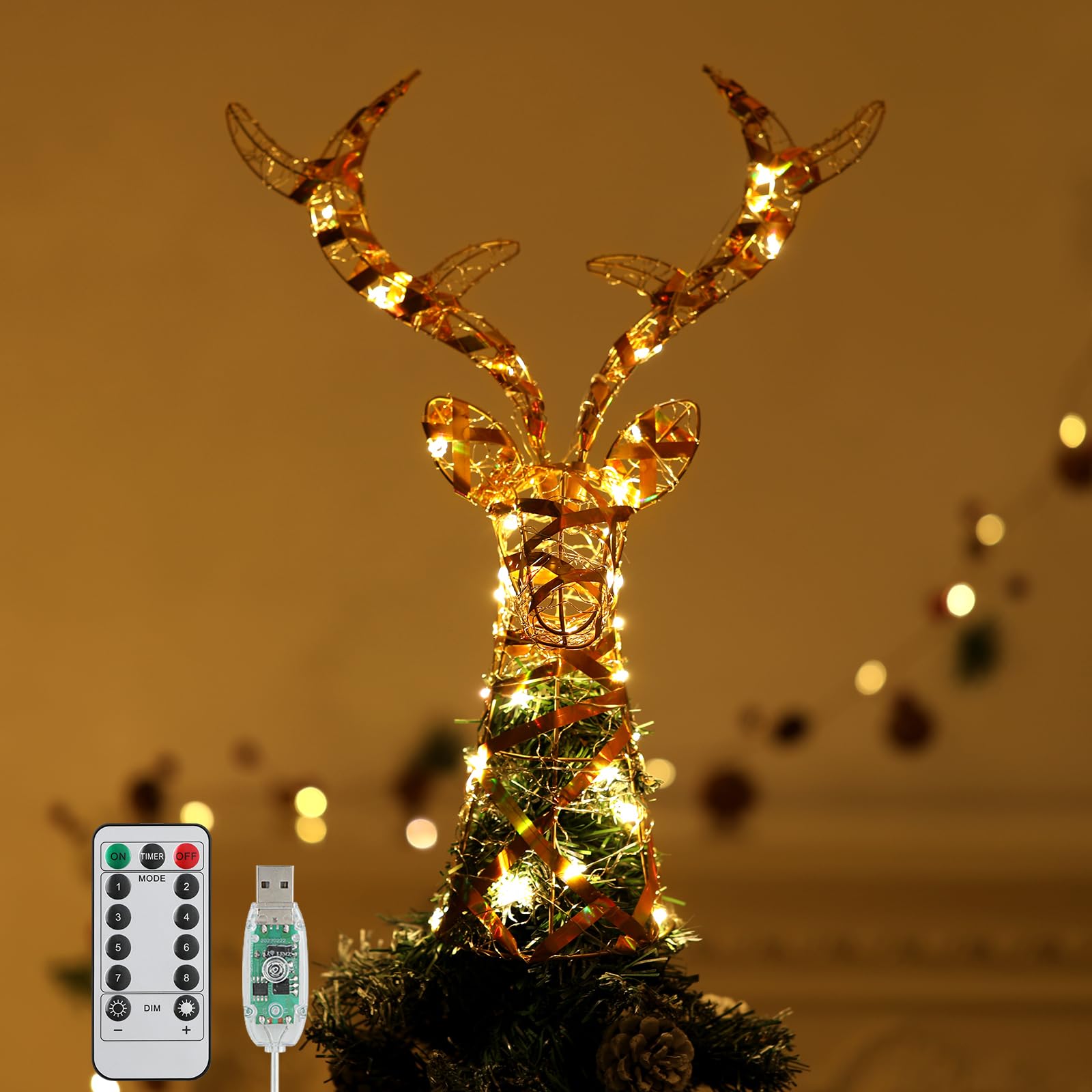 Roylvan Christmas Tree Topper with 8 Lighting