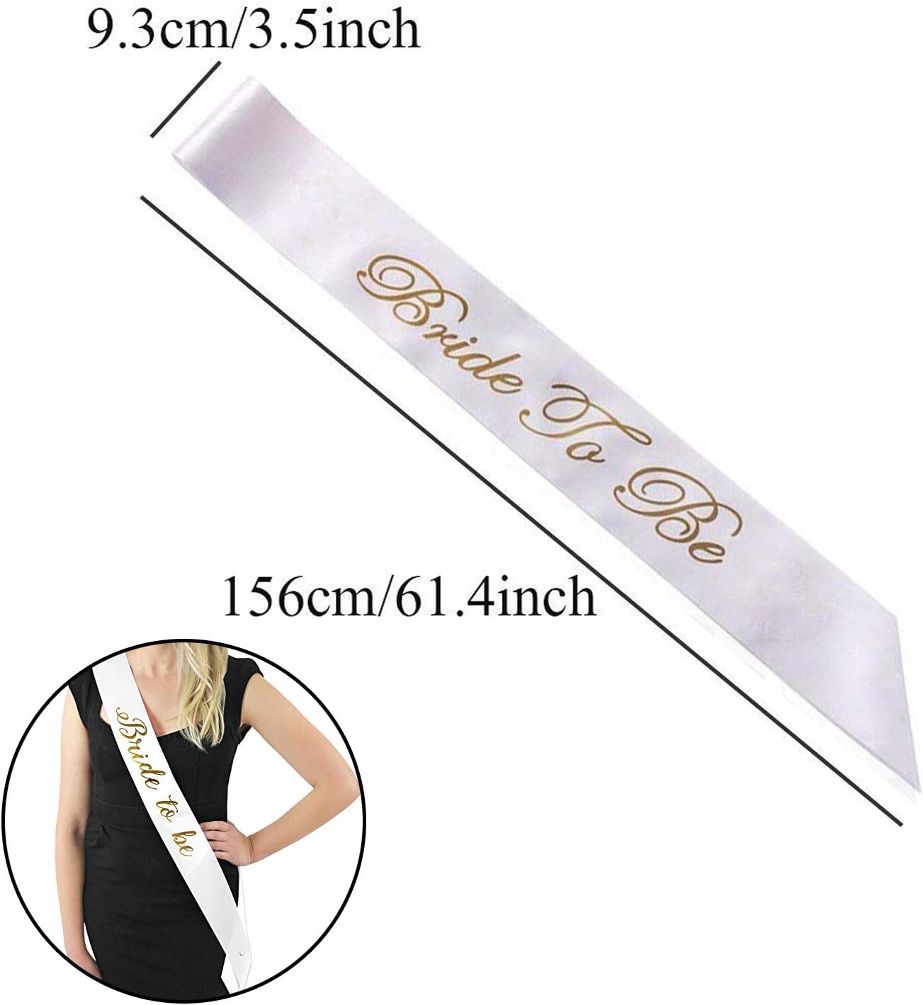 Alledomain Bride to be Decoration Set for Hen Night Party/Bachelorette Party, Set of 5 Includes Rhinestone Tiara - Image 5