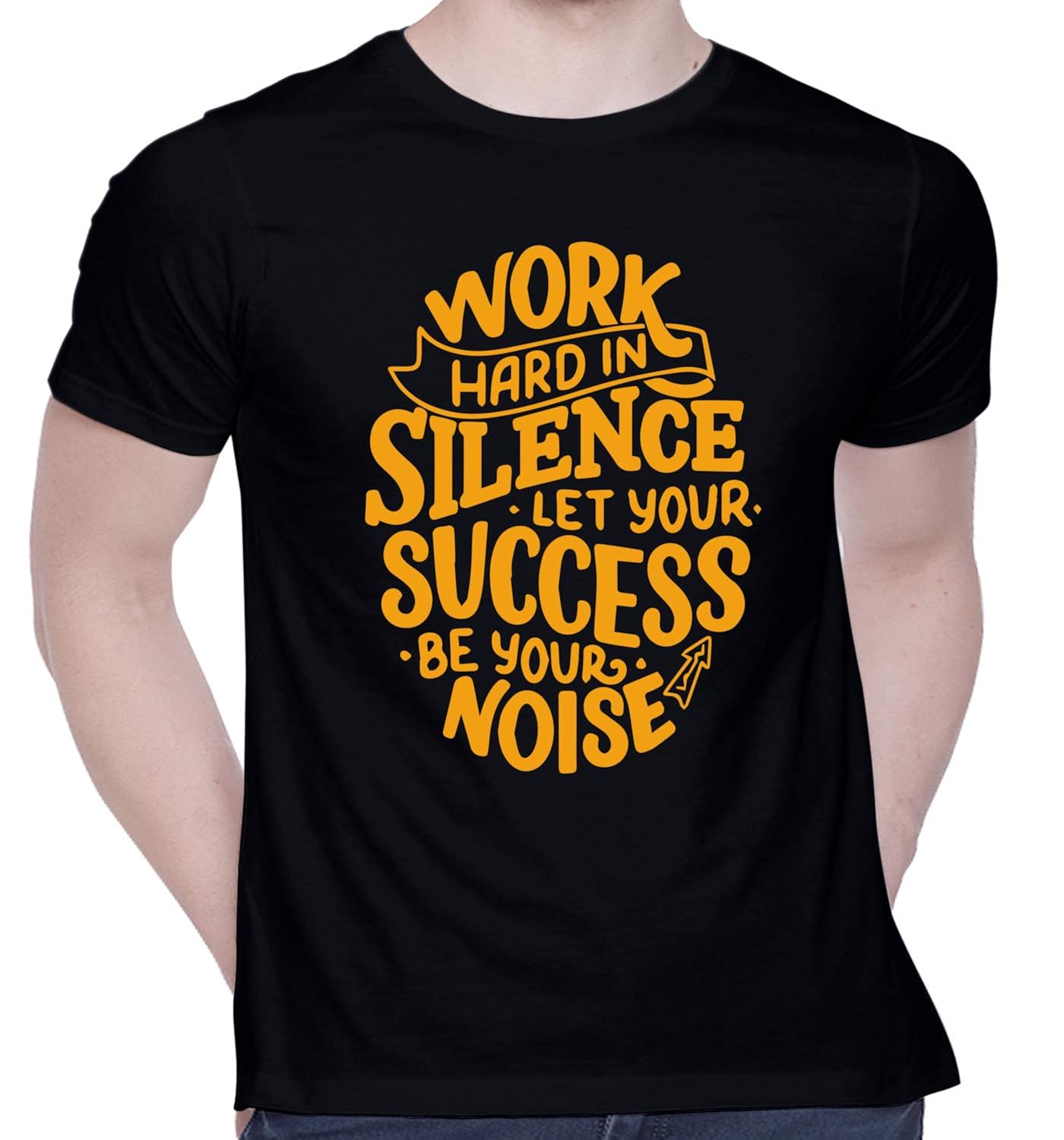 CreativiT Graphic Printed TShirt for Unisex Work Hard Tshirt Casual