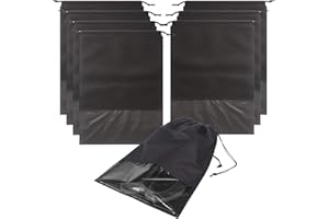 DIOMMELL 8 PCS Shoe Bags for Travel Non-Woven Large Shoes Pouch Storage Organizer with Rope for Men and Women Black