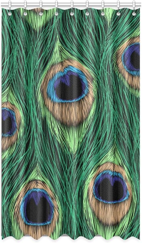 Cortina de ventana Black Out 2 paneles Coloridas plumas de pavo real de