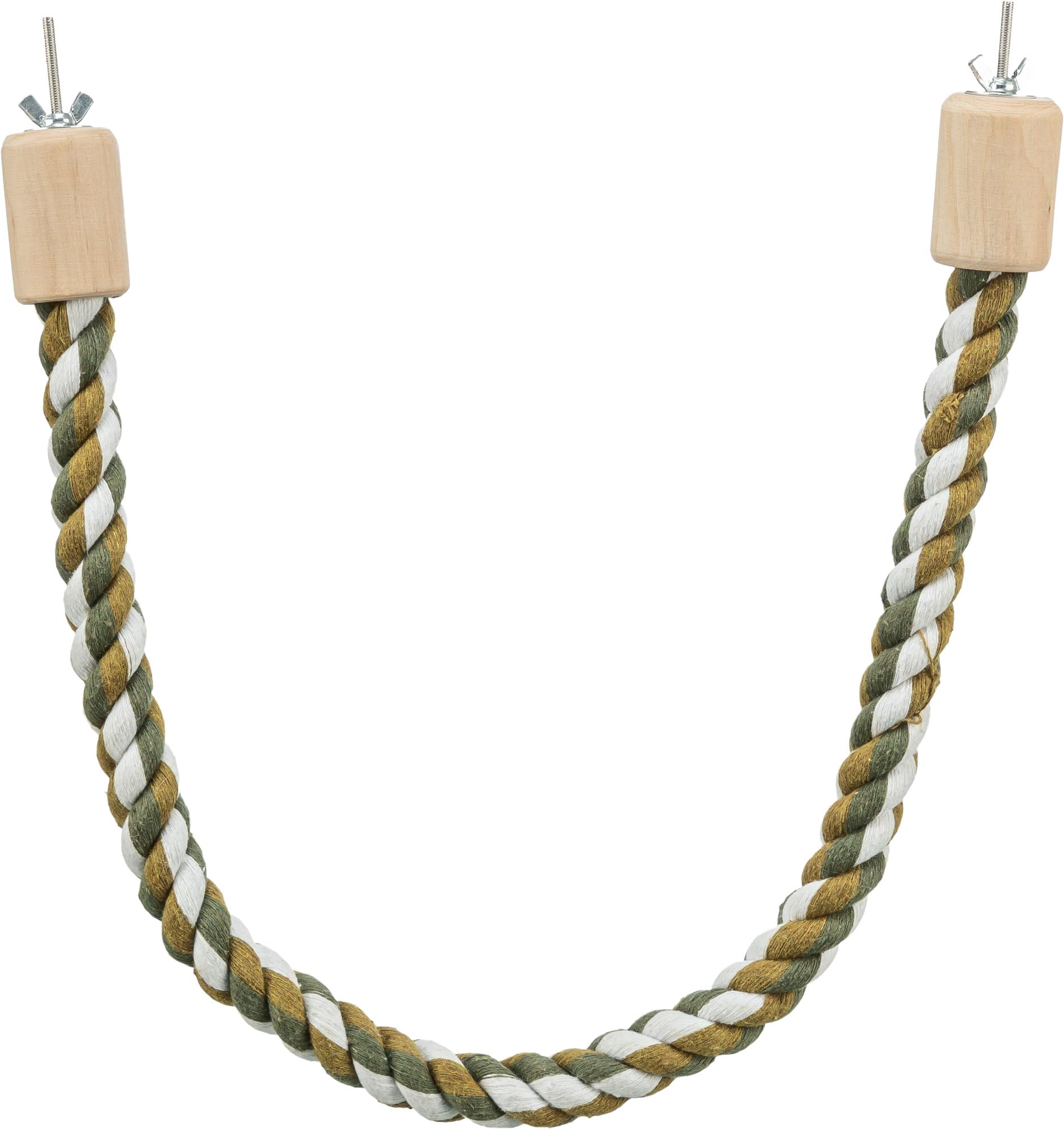 TRIXIE rope perch for ornamental birds - mouldable wire reinforcement - practical screw fastening - pure cotton - can be positioned as desired - 37 cm/ø 16 mm - 5160
