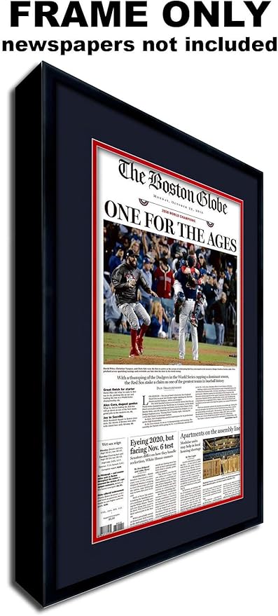 With New England Patriots Colors Double Mat The Boston Globe Newspaper Frame