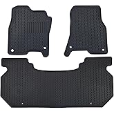 Custom-Made 2019-2024 Ram 1500 Crew Cab w/Factory Underseat Storage | Front & 2nd Row All-Weather Floor Mats (3-pc Black)