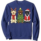 Retro Christmas Labrador Retriever Santa Reindeer Dog Lover Sweatshirt
