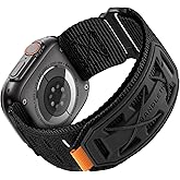 Bandletic Compatible with Apple Watch Ultra Band Men Women, Wide Tactical Military Nylon Rugged Soft Sport Loop for iWatch 49mm(Ultra 3/2/1),46mm(11/10),45mm(9/8/7),44mm(SE3/SE2/SE/6/5/4),42mm(3/2/1)