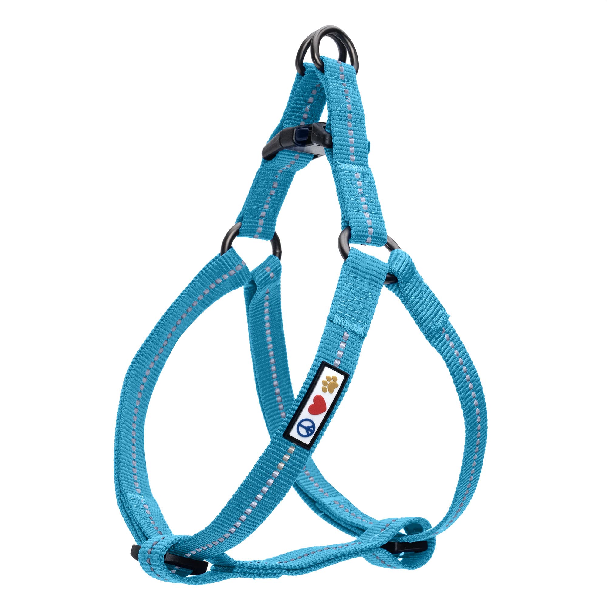 Pawtitas Large Dog Harness - Reflective, Adjustable, Recycled Teal