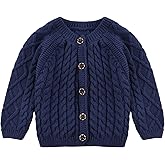 MniJiza Baby Girls Sweater Toddler Knit Cardigan Kids Long Sleeve Cardigan Infant Crewneck Coat Fall Winter