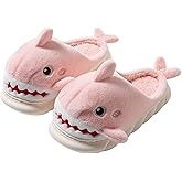 YILANLAN Women Men Slippes Cute Animal Shark Slippers Adult Cozy Plush Warm Winter House Slippers