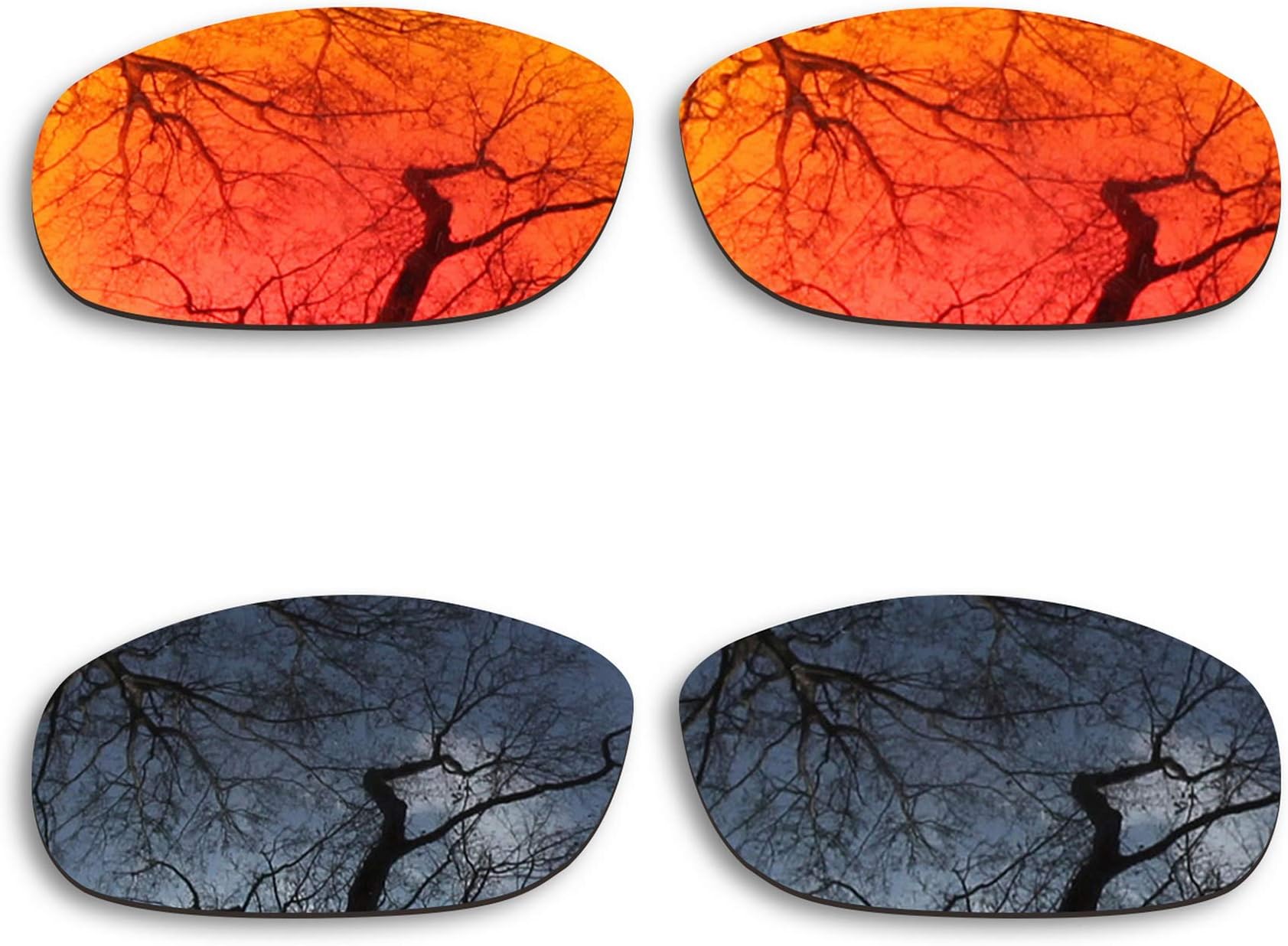 ToughAsNails2 Pair Polarized Lens Replacement for Oakley Pit Boss 2 Black&Fire Orange