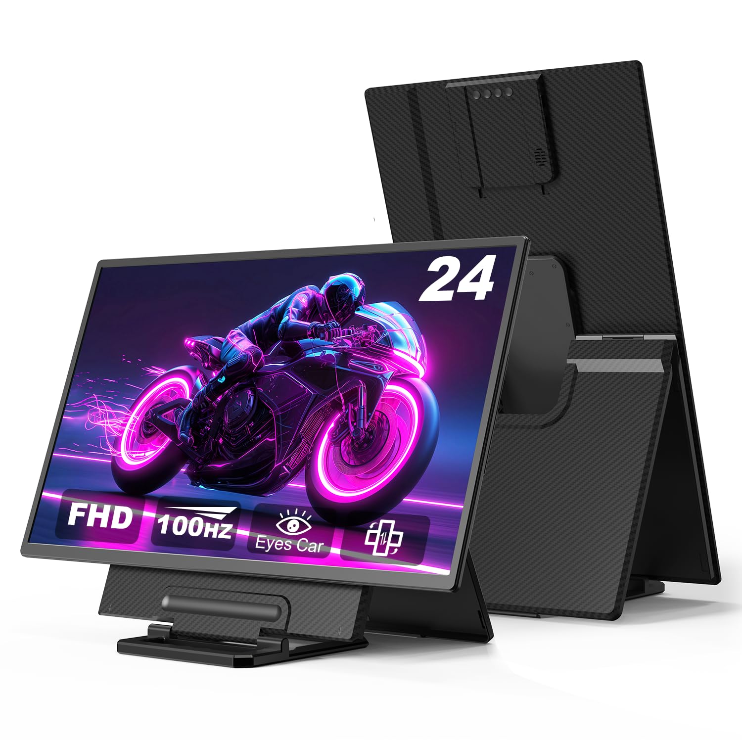 Photo 1 of **FOR PARTS ONLY /NON-FUNCTIONAL** 24" Large Portable Monitor, 1080P FHD 100Hz Laptop Screen Extender, 125% sRGB IPS Monitor Extender, USB C HDMI Office Gaming with Detachable Stand, Travel monitor for Window MAC Phone Xbox Switch