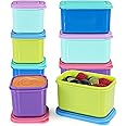 Caperci Small Food Containers with Lids Set of 8, 4pcs 3oz & 4pcs 5oz Leakproof Stackable Storage Containers for Snacks/Condiment/Sauce, BPA-Free Salad Dressing Container to Go