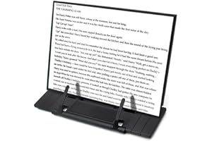 Barelove Desktop Document Book Holder, Metal Foldable Reading Rest Book Stand Easel with 7 Adjustable Positions and Paper Page Clip, Great for iPad Laptop Cookbook Textbooks Tablet Music Sheet Recipe