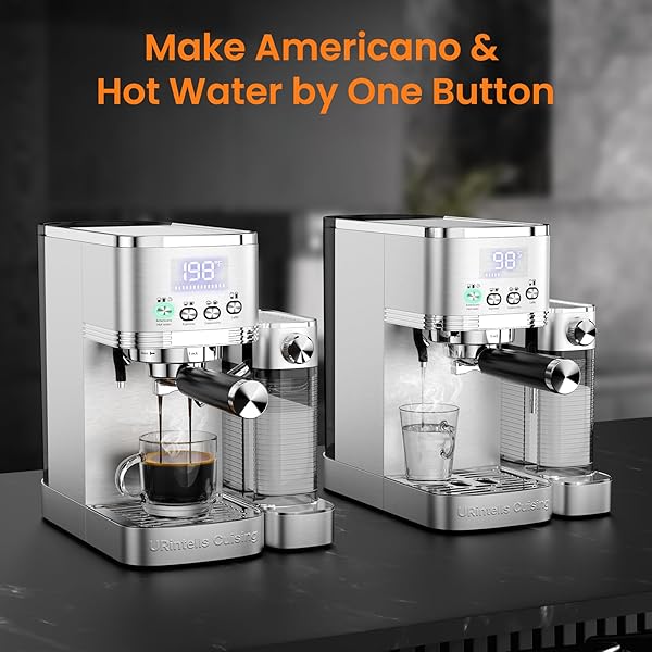 URINTELLS CUISING ESPRESSO MACHINE 20 BAR TEMPERATURE CONTROL LED DISPLAY EXPRESSO MACHINE FOR HOME WITH AUTOMATIC MILK FROTHER FOR CAPPUCCINO LATTE