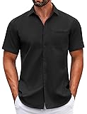 COOFANDY Mens Short Sleeve Casual Button Down