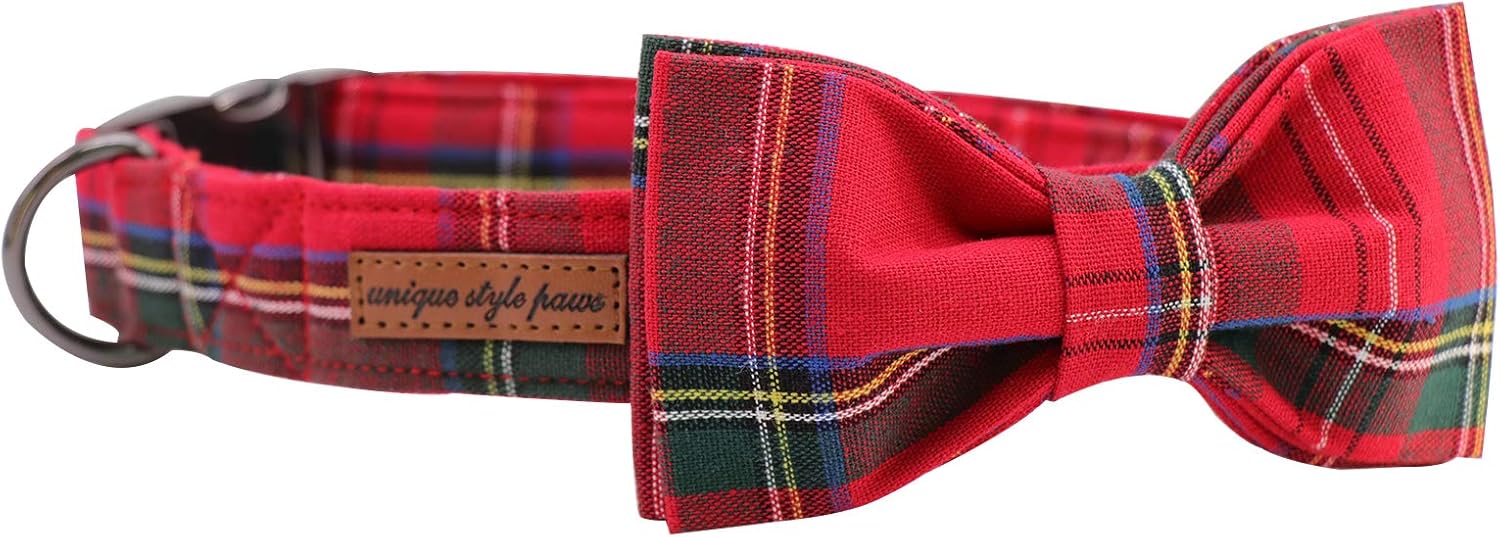 Unique style paws Dog Collar with Detachable Bow tie, Adjustable Dog Collars with Bow for Small Medium Large Dogs or Cats XXS-XL - Image 4