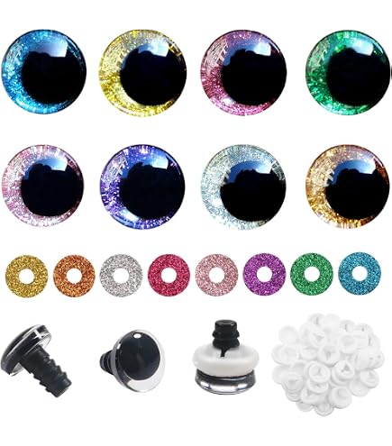 Amazon.com: TOAOB 64 Sets 14mm Glitter Safety Eyes with Washers 8