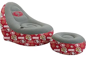 Proformance Home NFL Tonal Logo Repeat Trim Inflatable Chair & Ottoman