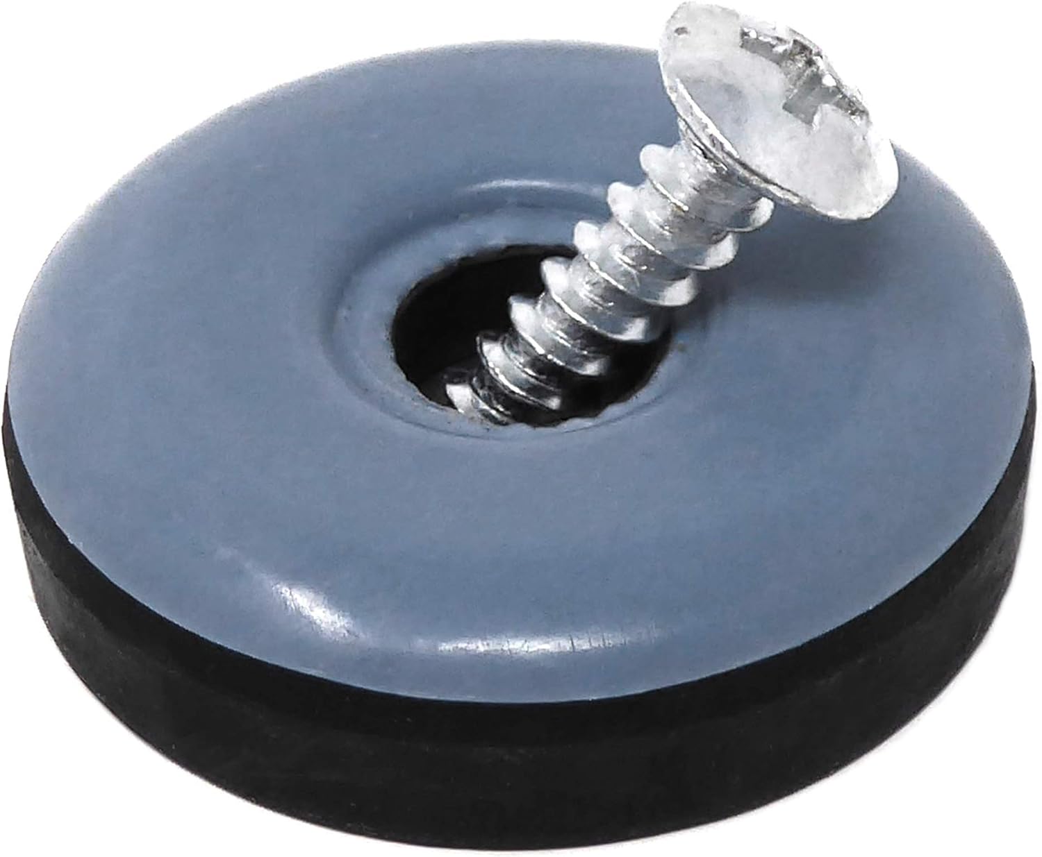 32 x PTFE Sliders with Screws | Ø 1,18'' (Ø 30 mm) | Grey-Blue | Round | Premium Quality Furniture Sliders with Screw by Adsamm®