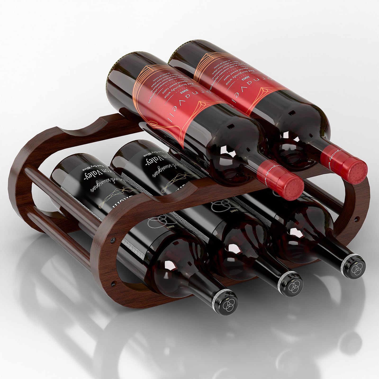 PEKER Wine Rack – Small Countertop Wine Rack & Wine Bottle Holder for ...