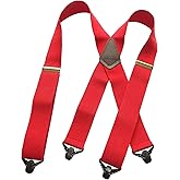 Holdup 2" Wide Contractor Suspenders for Men with Patented Composite Plastic Gripper Clasps