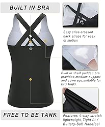 RUNNING GIRL Women's Workout Tank Top,Built in