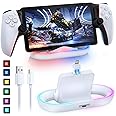 FASTSNAIL Charging Stand for PS Portal Compatible with Hard/Soft Cover, RGB Charge Station for TPU/EVA/Silicone Protective Case When Charging, Charge Holder for PlayStation 5 Portal (White)