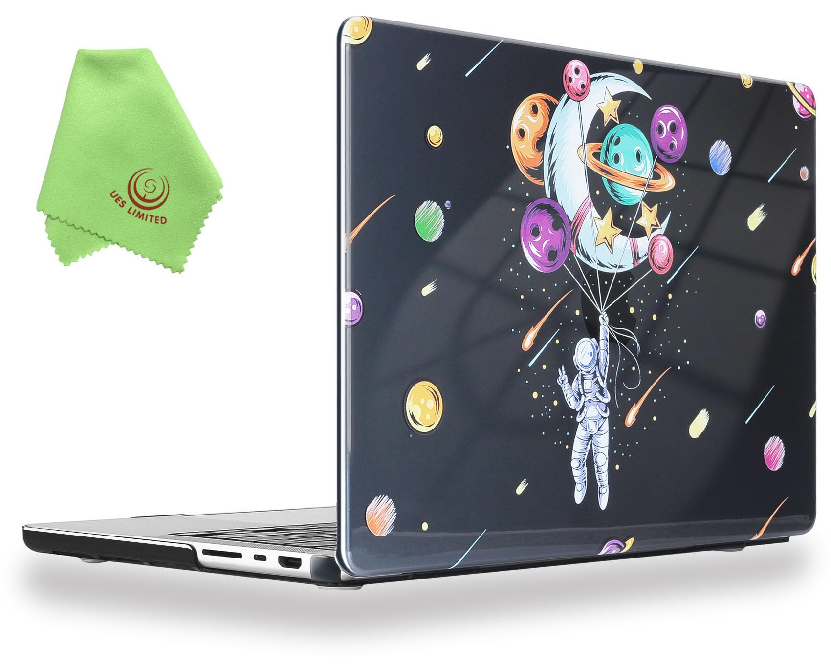 UESWILL Case Compatible with 2021-2026 MacBook Pro 16 inch M5 M4 M3 M2 M1 Pro Max chip, Creative Design Pattern Hard Shell Cover + Microfiber Cloth, Balloon