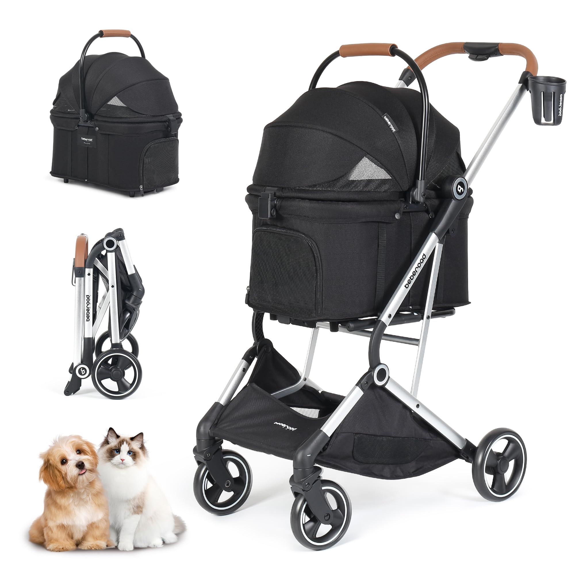 Beberoad Pets X5 PRO Hundebuggy - Für Hunde Bis 25 Kg, Klappbar