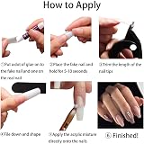 ILLUVA 500 Pieces False Nail Tips 10 Sizes Square Natural Acrylic Tips view 5