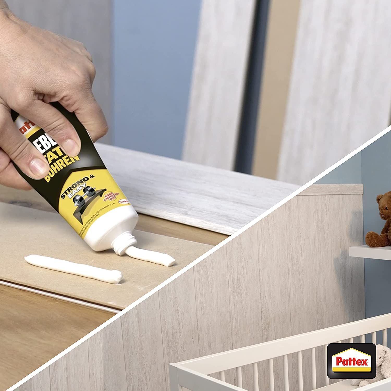 Pattex Montagekleber Kleben statt Bohren, starker Kraftkleber für sofortigen Halt, universell einsetzbarer Baukleber mit hoher Endfestigkeit, 1 x 250 g 7