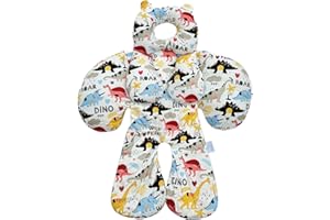 REFLYAWAY Baby Head Neck Support for Newborn, Infant Car Seat Insert, Toddler Stroller and Carseat Sleeping Cushion, 2-in-1 Body Ultra-Soft Comfort Support