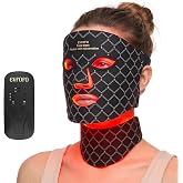 EVFOFO LED Red Light Mask, Face &amp; Neck, 630nm &amp; 850nm NIR, Cordless | Red Light Mask for Face and Neck, all face shapes, smooths fine lines, soft silicone, cordless USB-C for Home, Work&amp;Rest