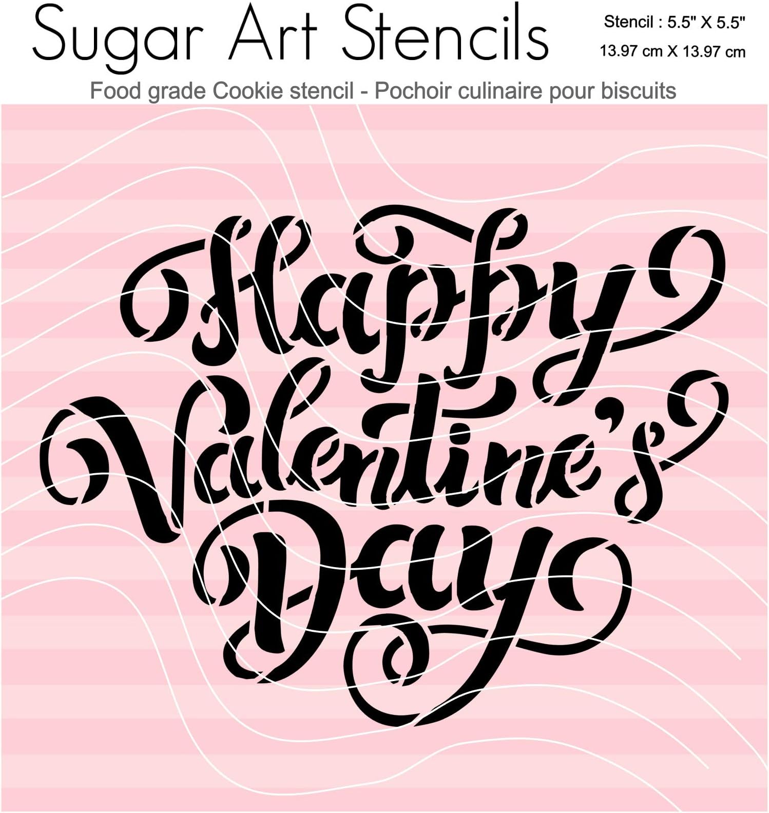 Happy Valentine's day cookie stencil words DC0022