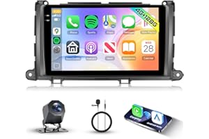 Hodozzy Radio 4G+128G for Toyota Sienna 2011-2014 with Wireless Carplay Wireless Android Auto, 9 Inch Incell Touch Screen Dou