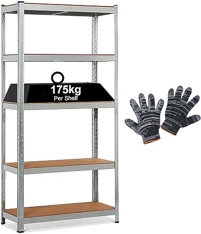 Crystals Denny Shop Heavy Duty 5 Tier Racking Shelf 180x90x40cm