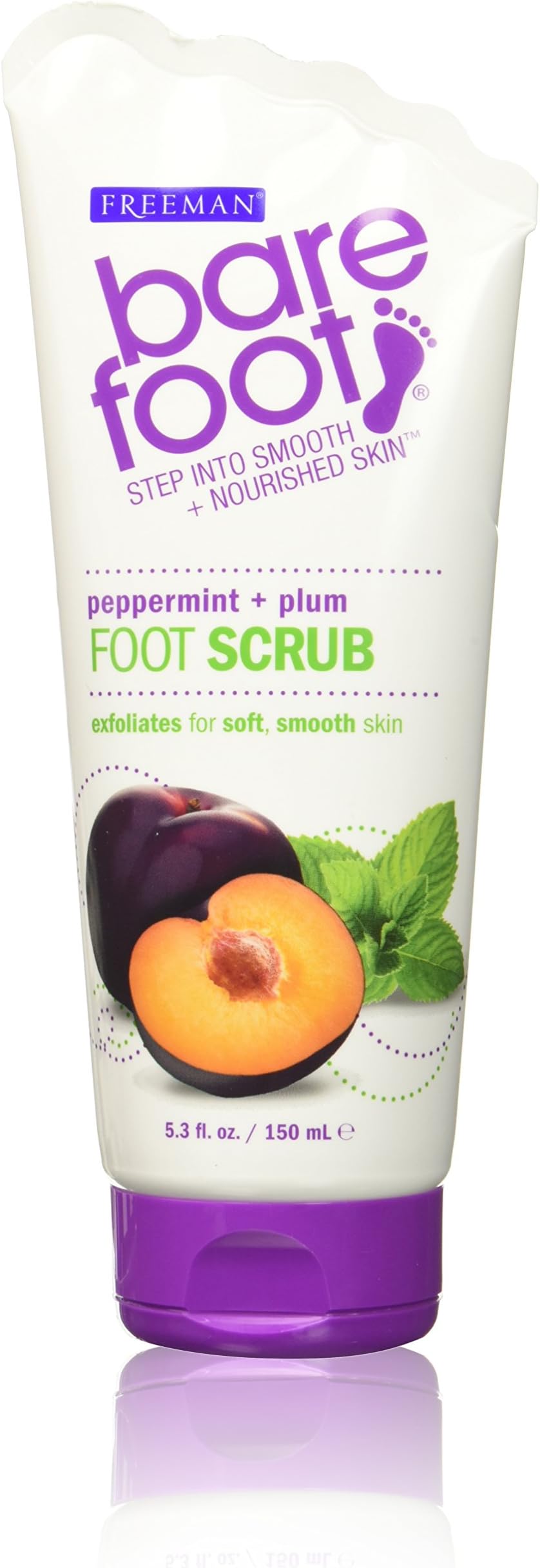 Bare Foot Freeman Foot Lotion and Scrub, Peppermint and Plum, 2 Count