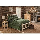 CASTLECREEK North American Cedar Log King Bed with Headboard and Footboard; Rustic Natural Unfinished Wooden Bed Frames