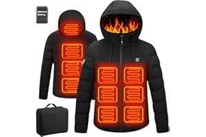Qdreclod Heated Jackets for Men Women with Battery Pack 10000mAh, Electric Heated Coat for Men Women Heating Coat Heat Jacket