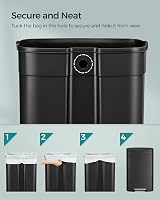 SONGMICS 50 L Kitchen Bin with Pedal Soft Close Inner Bucket Black LTB050B02 view 5