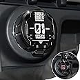 Tybasthe Push Start Button Cover, Metal Mecha Car Engine Start Stop Button Cover Protector, Cool Car Accessories Interior Decor Sticker Decals Motorcycle Key Ignition Switch Cover, Black