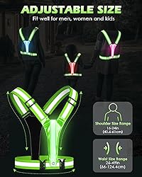Zacro LED Reflective Vest Running Gear, 5 Lights