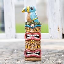 Chesapeake Bay Totem Pole Masken 2er Set – Bemaltes Holz-Dekor, Ca. 30,5 Cm Hoch