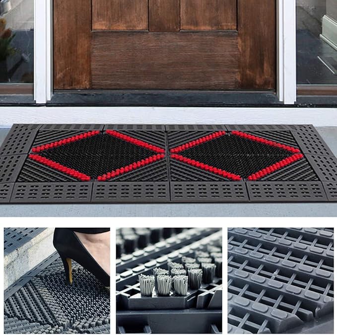 H&ZT Indoor Outdoor Door Mat Easy Clean 18x30in Commercial Wet Area