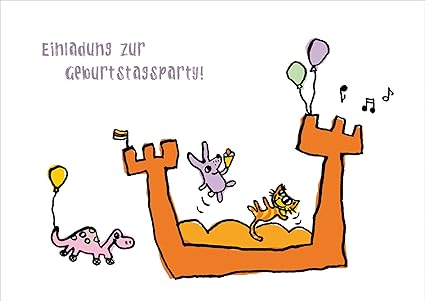 Carta Dell Invito Compleanno Per Bambini Con Gatto Topo E