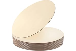 KOOCHOICE Wood Circles for Crafts,12 Pack 12 Inch Unfinished Wood Blank Rounds Wooden Cutouts for Crafts, Door Hanger, Door Design, Wood Burning